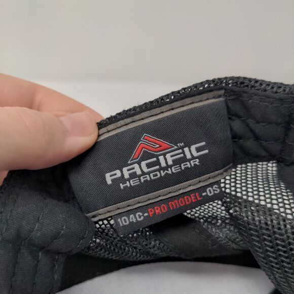 EB Snapback Trucker Hat Gray One Size Adjustable Mesh Back Pacific Headwear - Picture 9 of 10